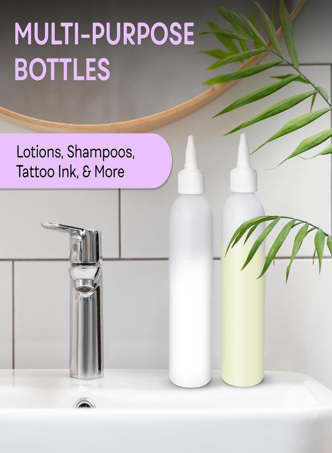 BRIGHTFROM Twist Top Applicator Bottles, Squeeze 6 OZ Empty Plastic Bottles, Refillable, Open/Close Nozzle - Multi Purpose (Pack of 2) (White) - Image 4